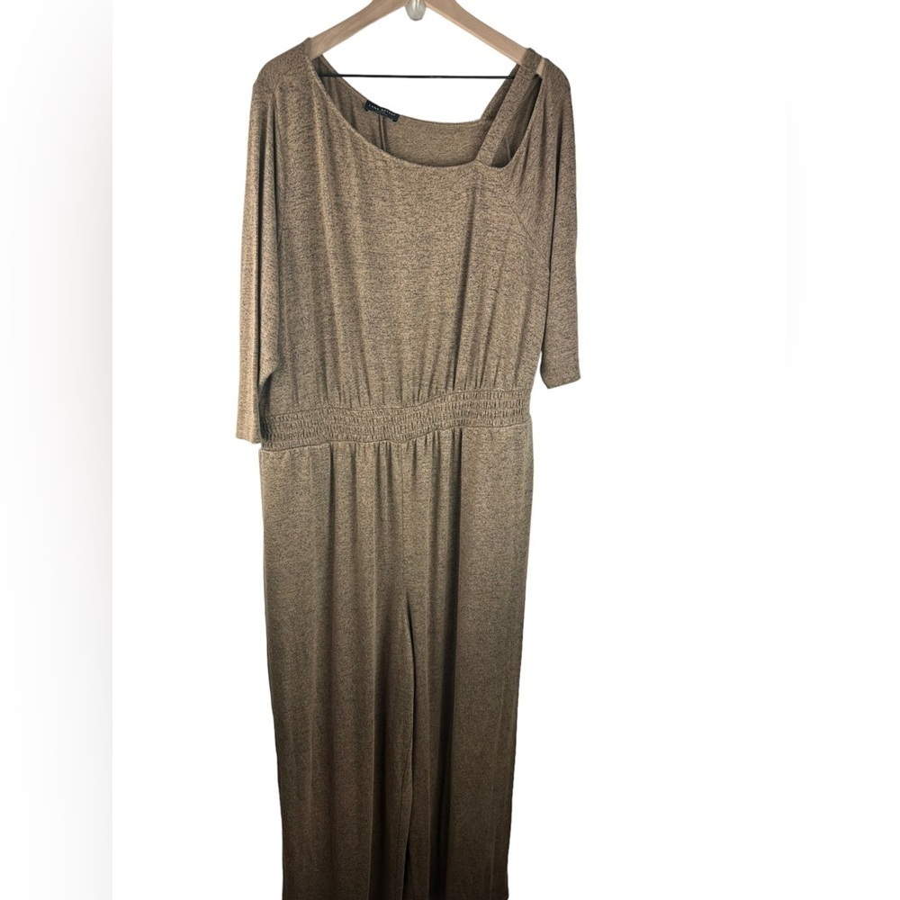 Lane Bryant One-Shoulder Smocked Waist Hacci Knit Sweater Jumpsuit Sz 22/44 Plus - Picture 4 of 11